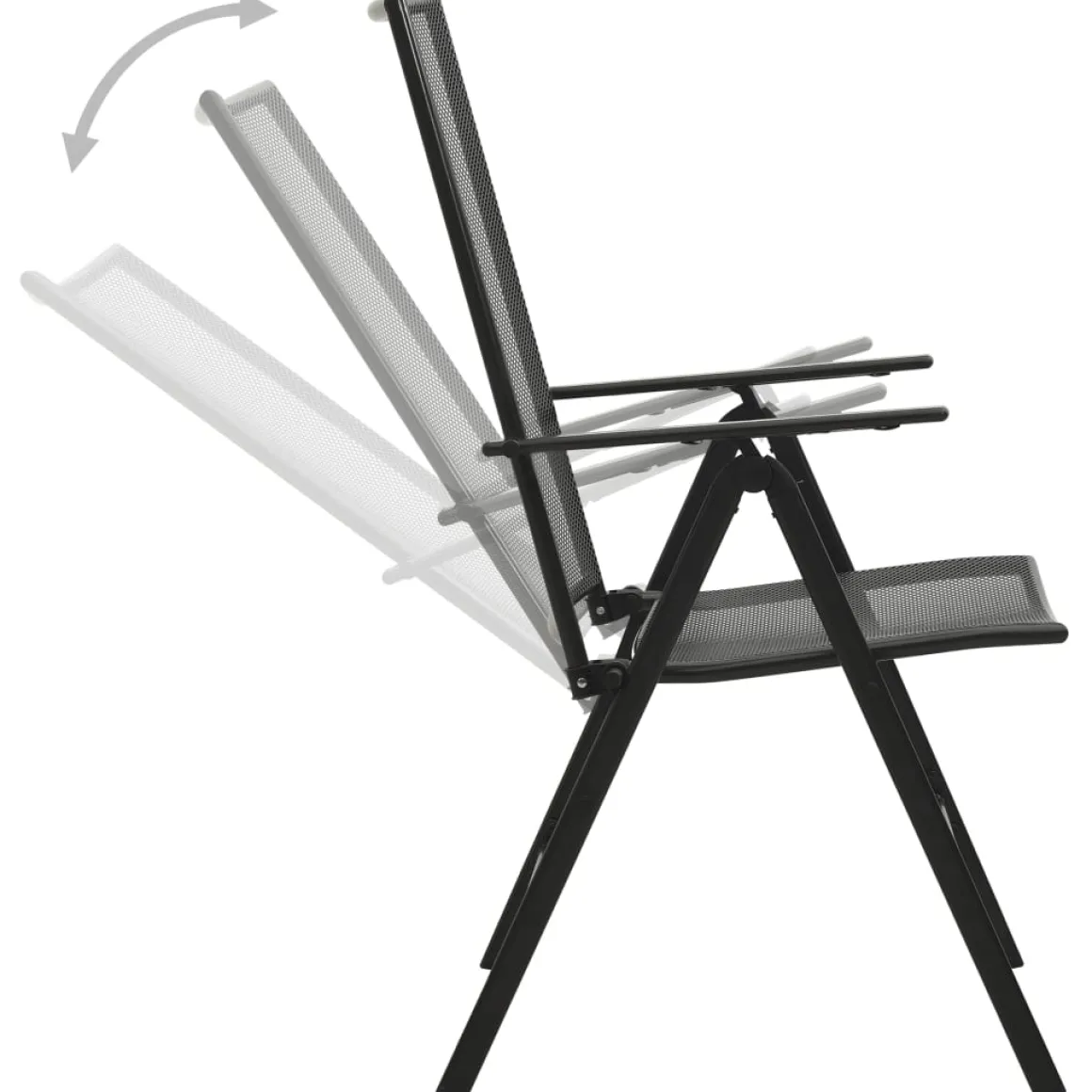 Conjunto de jardín Brulle 4 sillas + mesa antracita
