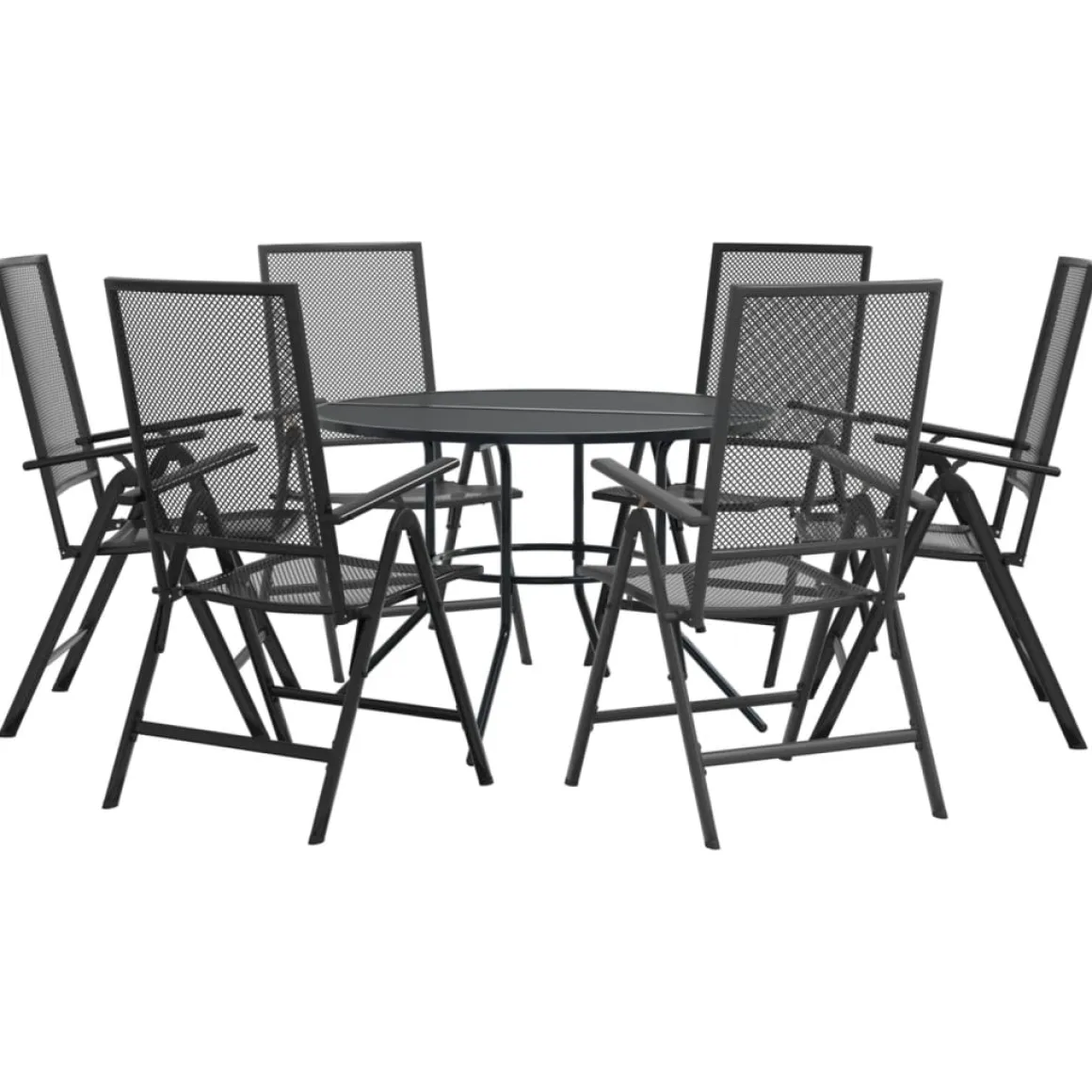 Conjunto de jardín Brulle 6 sillas + mesa antracita