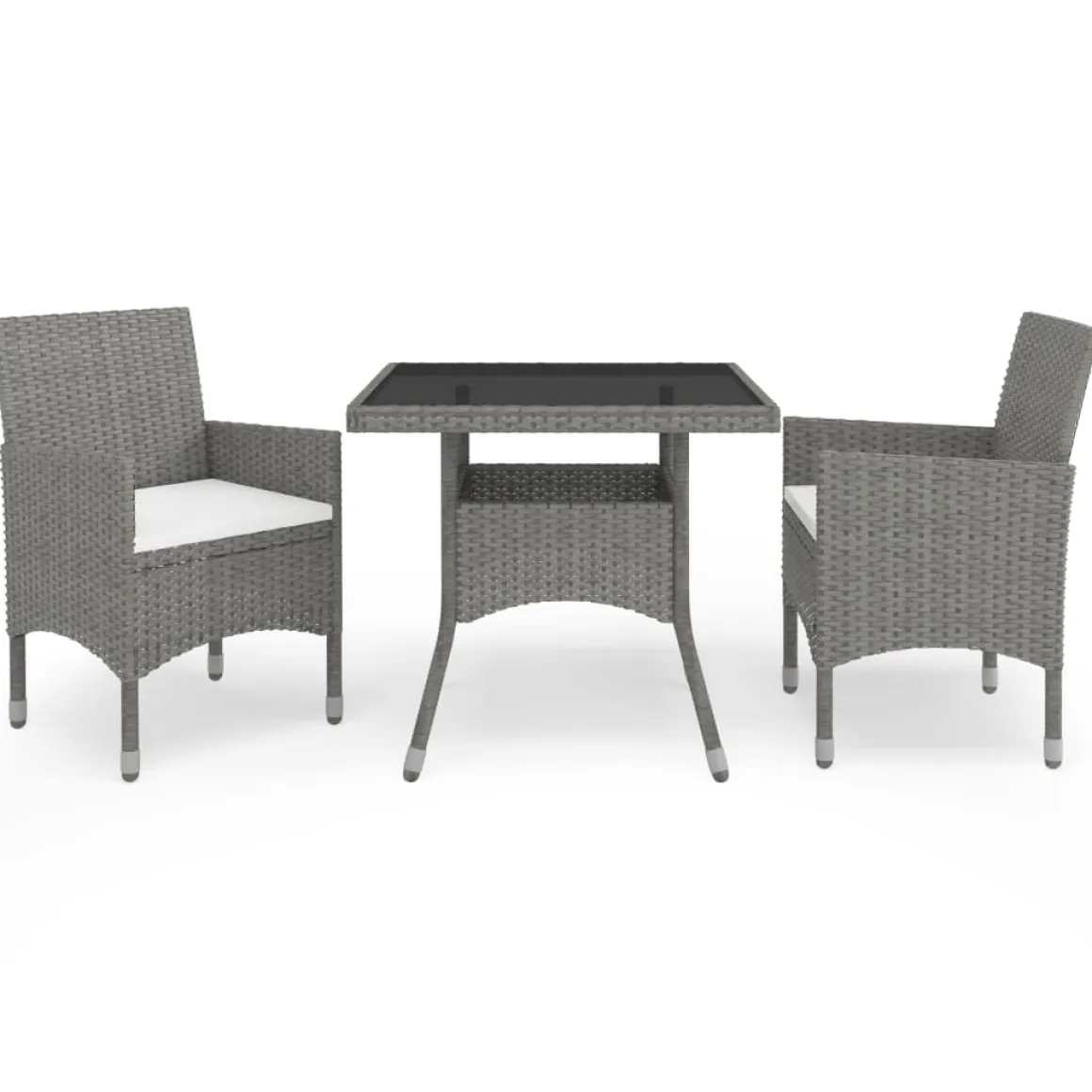 Conjunto de jardín con mesa y 2 sillones con cojines