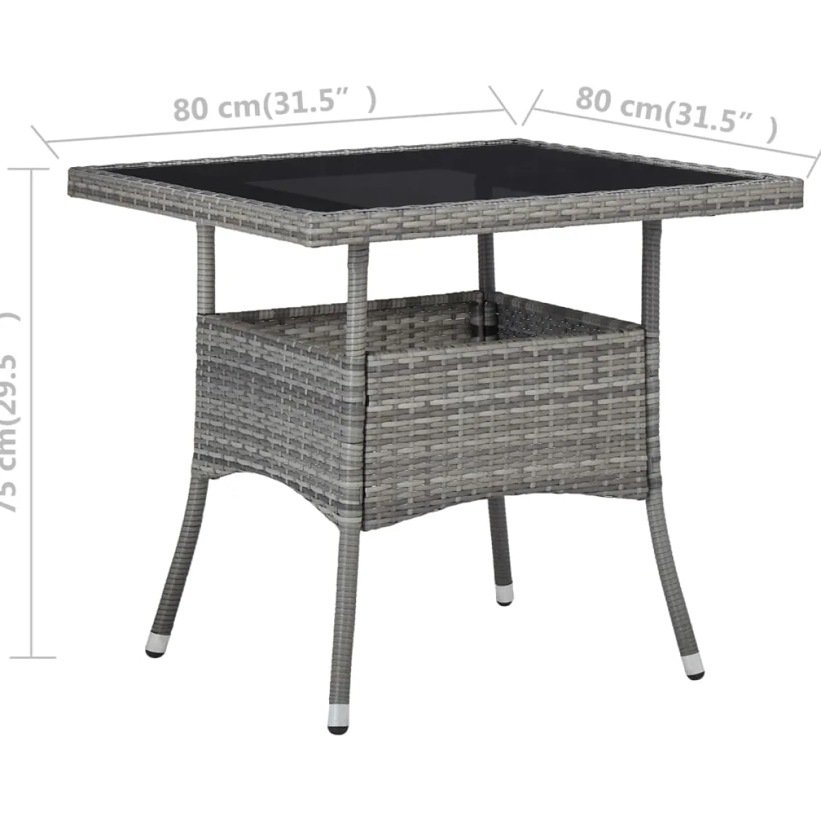 Conjunto de jardín con mesa y 2 sillones con cojines