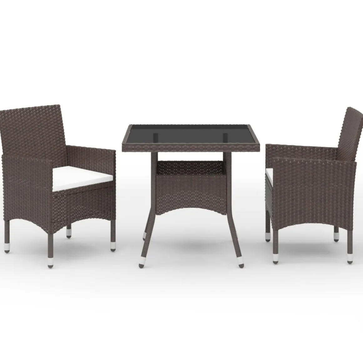 Conjunto de jardín con mesa y 2 sillones con cojines