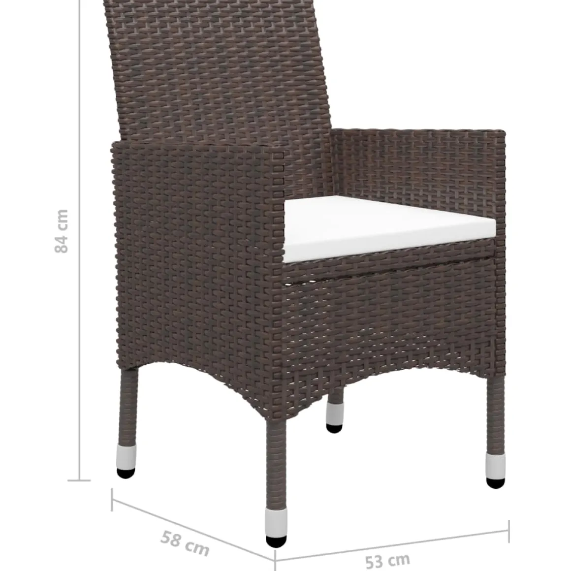 Conjunto de jardín con mesa y 2 sillones con cojines