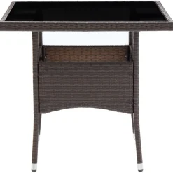 Conjunto de jardín con mesa y 2 sillones con cojines