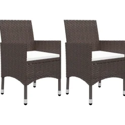 Conjunto de jardín con mesa y 2 sillones con cojines
