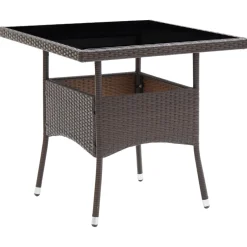 Conjunto de jardín con mesa y 2 sillones con cojines