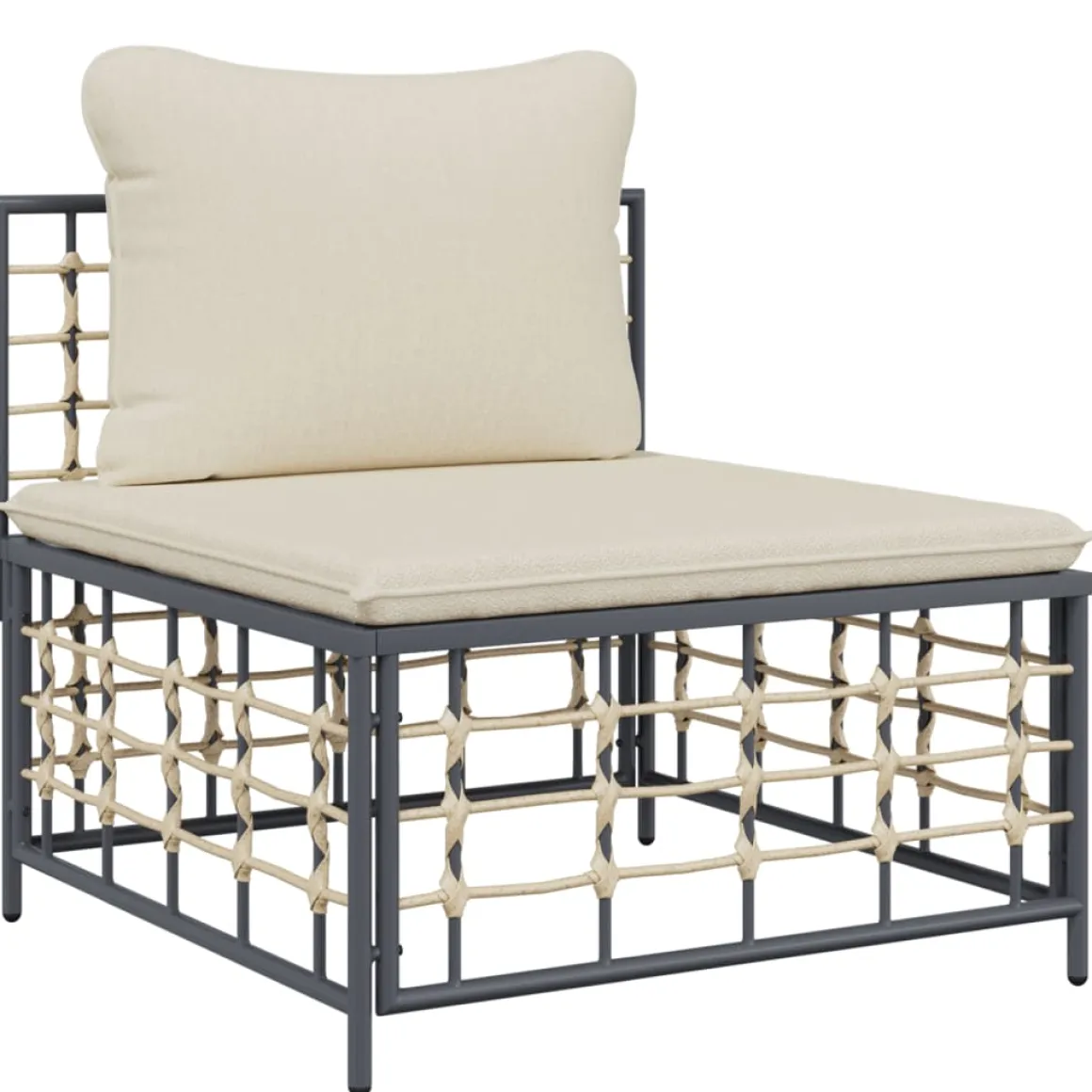 Conjunto de jardín Creta 3 piezas con cojines 80x212x72 cm