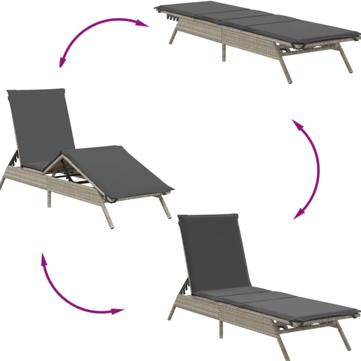 Conjunto de jardín Dalia 2 tumbonas + mesa
