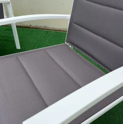 Conjunto de jardín Elba sofá doble + 2 sillas + mesa blanco/marrón
