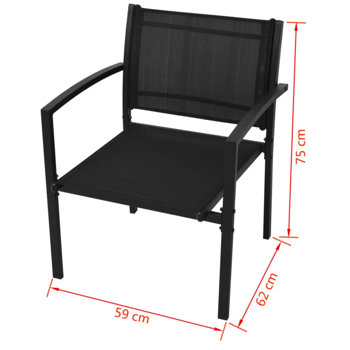 Conjunto de jardín Gabriela sofá con 2 sillas y mesa negro
