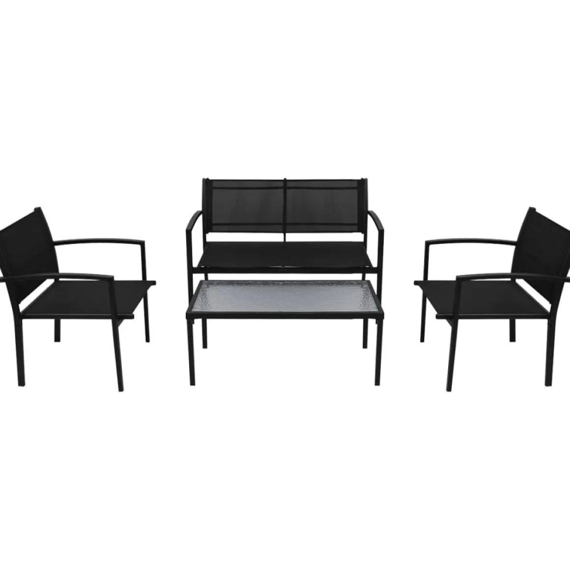 Conjunto de jardín Gabriela sofá con 2 sillas y mesa negro