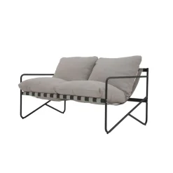 Conjunto de jardín Gaia sofá + 2 sillones + mesa gris