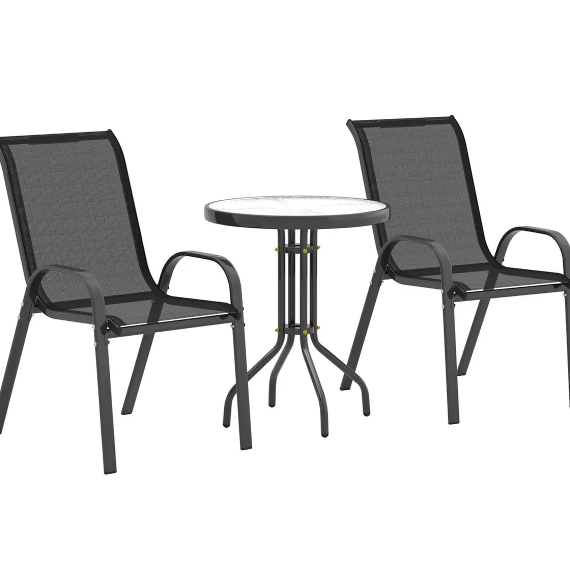 Conjunto de jardín Hera Outsunny 2 sillas + mesa negro