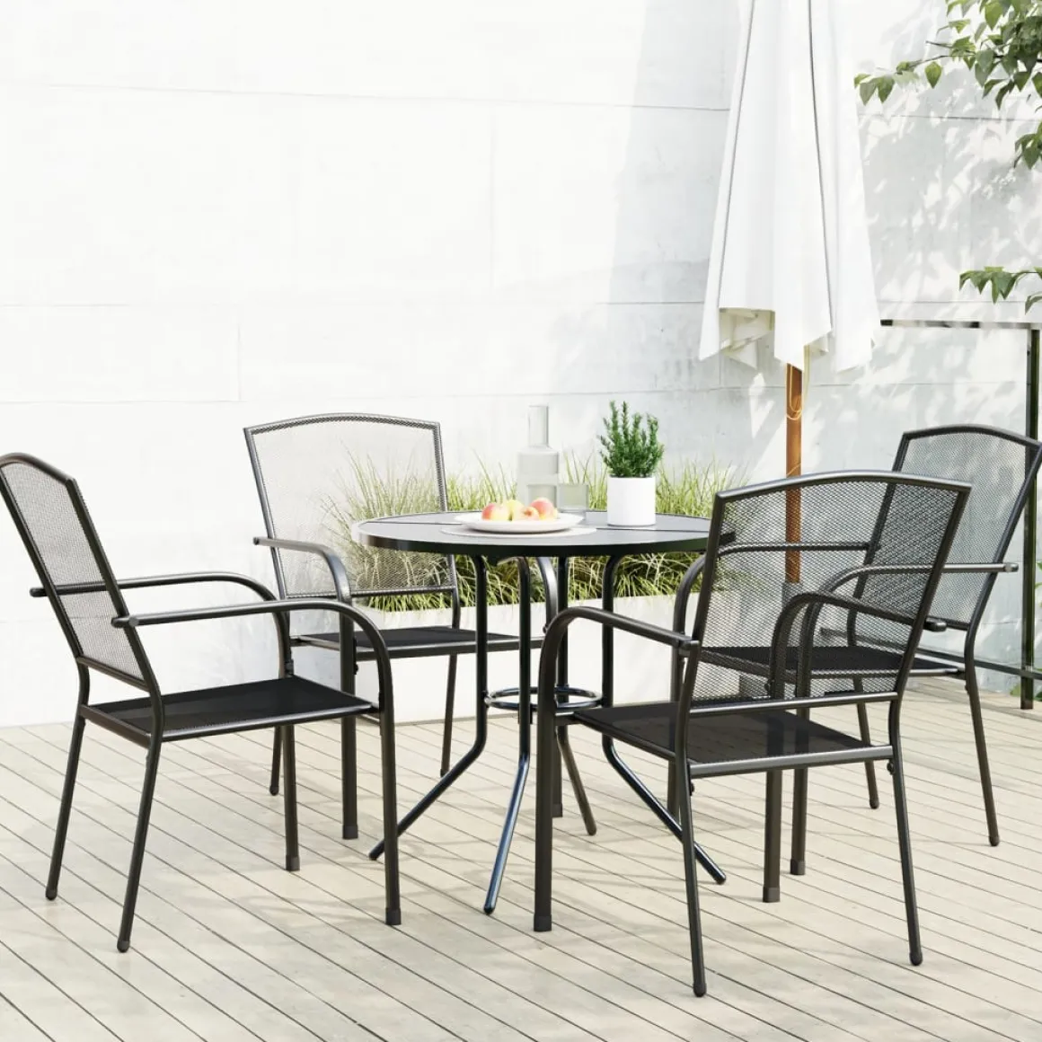 Conjunto de jardín Hills 4 sillas + mesa gris