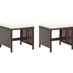 Conjunto de jardín Huanchaco 2 sillones + taburetes ratán PE