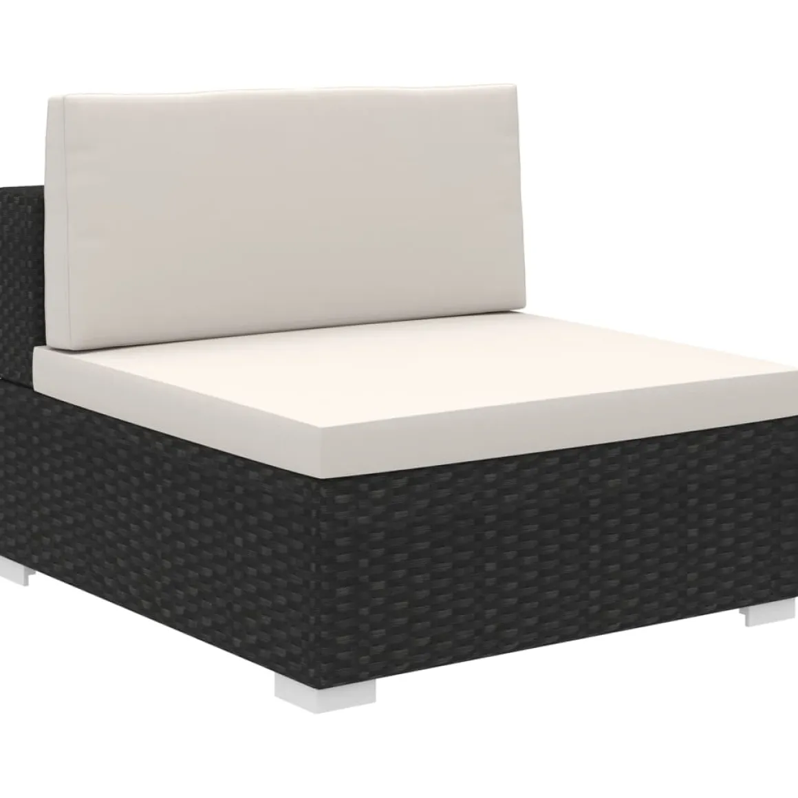 Conjunto de jardín Kiara sofá modular + mesa negro/blanco
