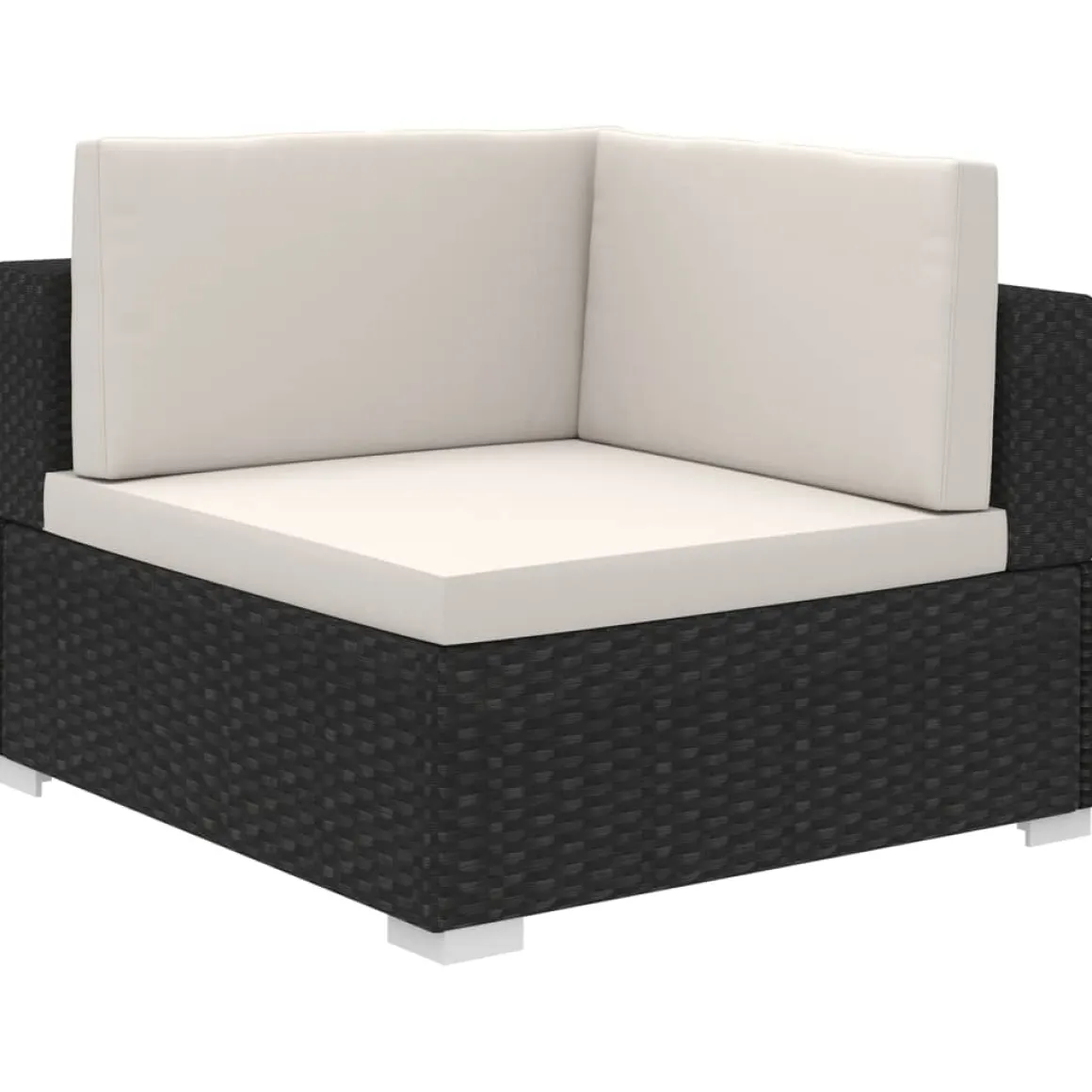 Conjunto de jardín Kiara sofá modular + mesa negro/blanco