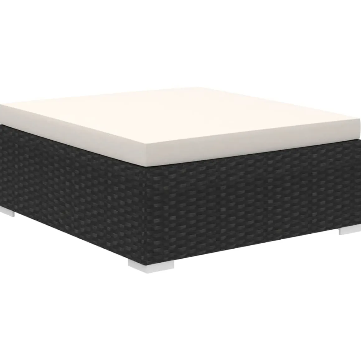 Conjunto de jardín Kiara sofá modular + mesa negro/blanco