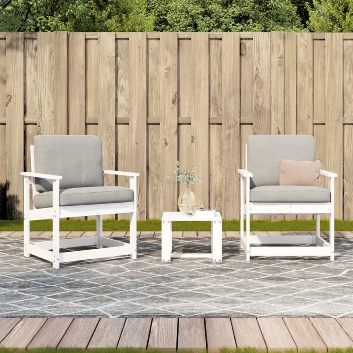 Conjunto de jardín Laguna 2 sillas + mesa madera maciza