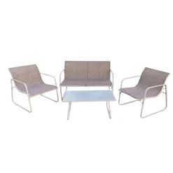Conjunto de jardín Lazio 4 piezas - sofá doble + 2 sillas + mesa