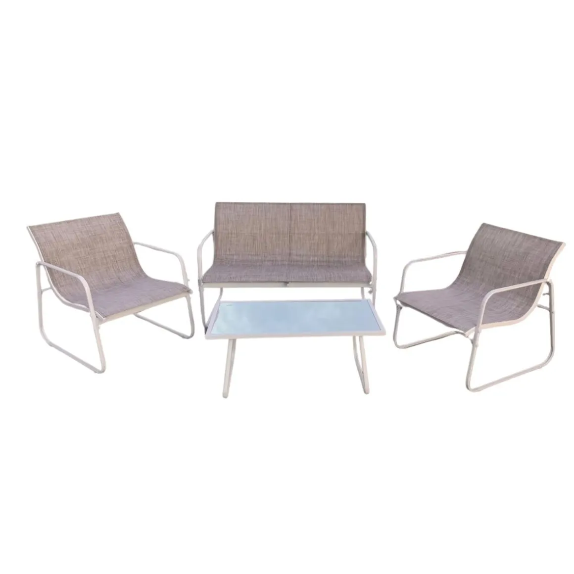 Conjunto de jardín Lazio 4 piezas - sofá doble + 2 sillas + mesa