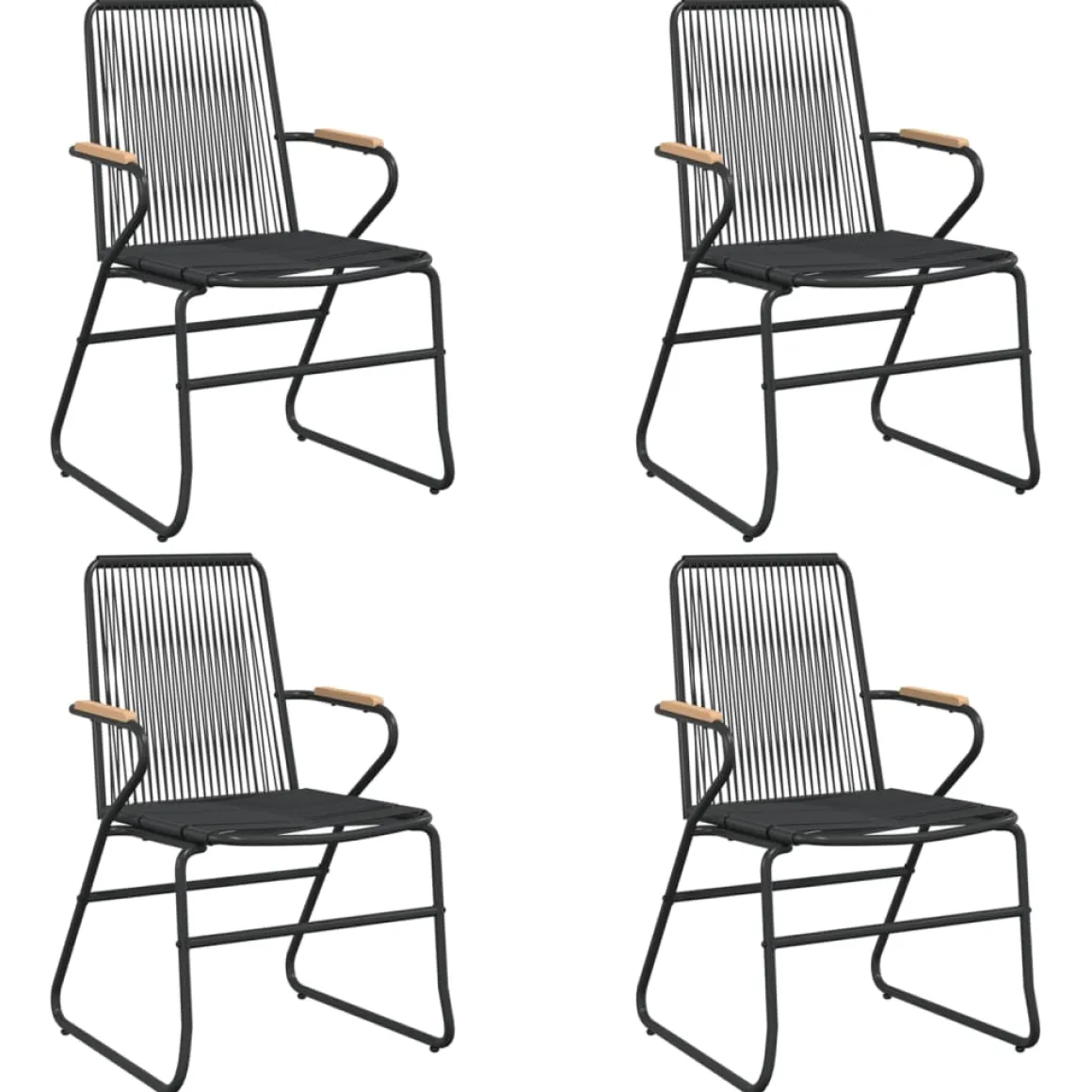 Conjunto de jardín Milán 4 sillas + mesa negro
