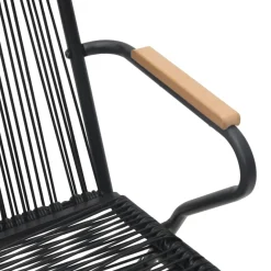 Conjunto de jardín Milán 4 sillas + mesa negro