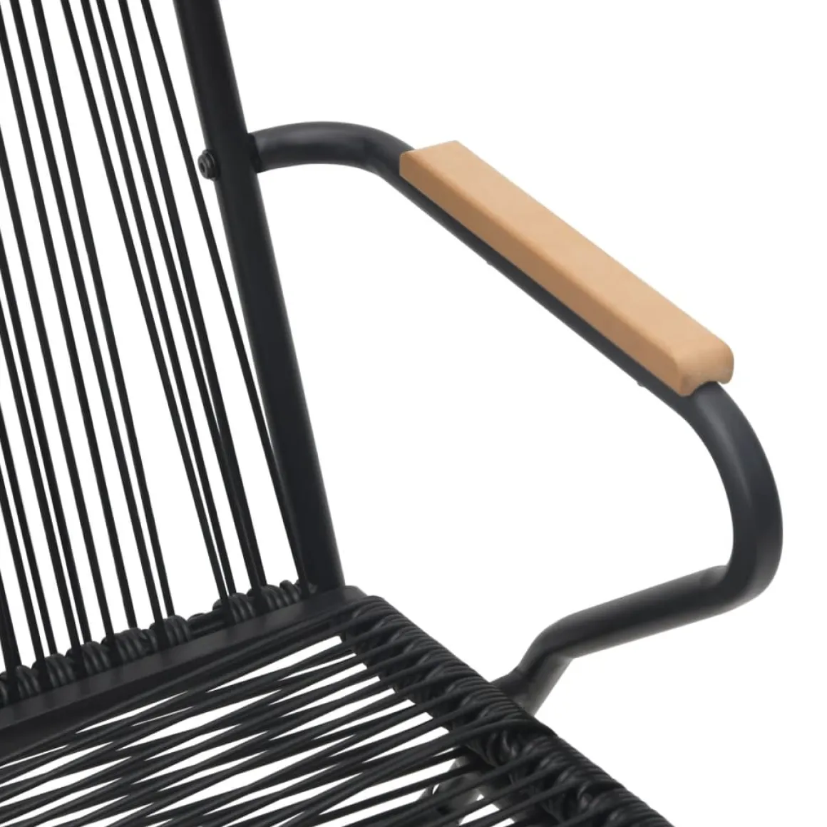 Conjunto de jardín Milán 4 sillas + mesa negro