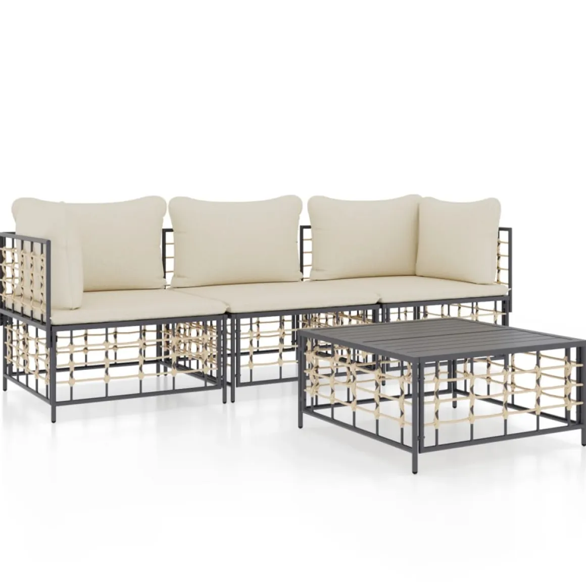 Conjunto de jardín Mosc 4 piezas con mesa de centro