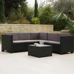 Conjunto de jardín Oasis 2 sofás + 1 mesa grafito