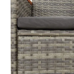 Conjunto de jardín Oporto 4 sillas + mesa con cojines gris