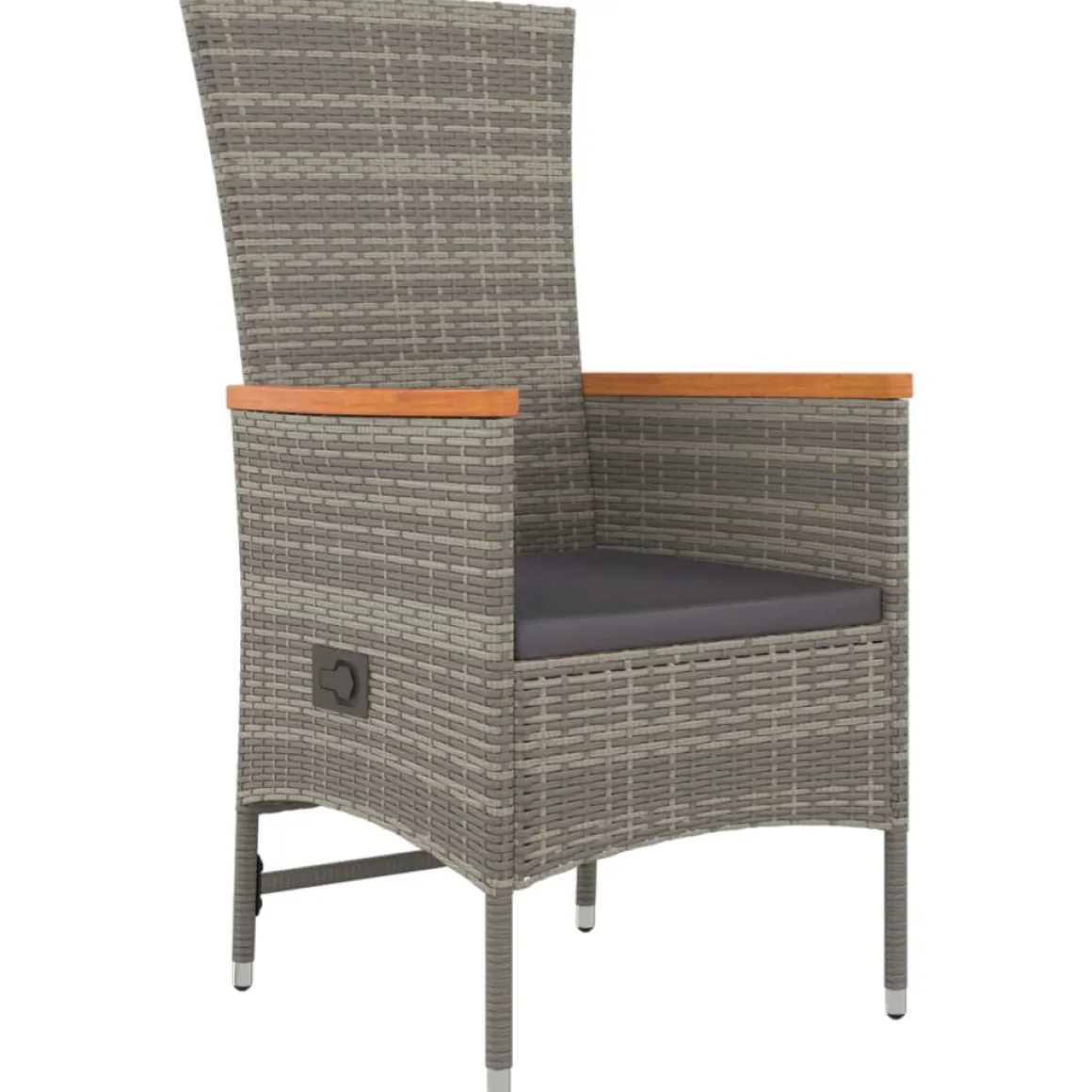 Conjunto de jardín Oporto 4 sillas + mesa con cojines gris