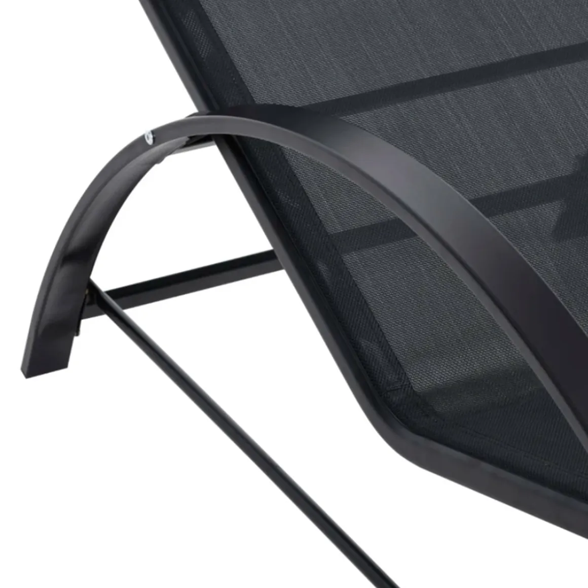 Conjunto de jardín Outsunny 2 tumbonas + 1 mesa de vidrio negro
