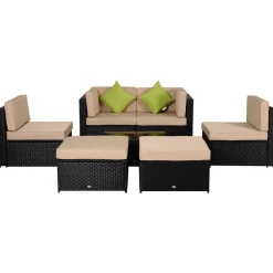 Conjunto de jardín Outsunny beige/marrón