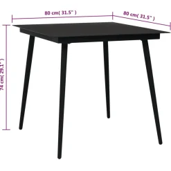 Conjunto de jardín Palermo 2 sillas + mesa negro