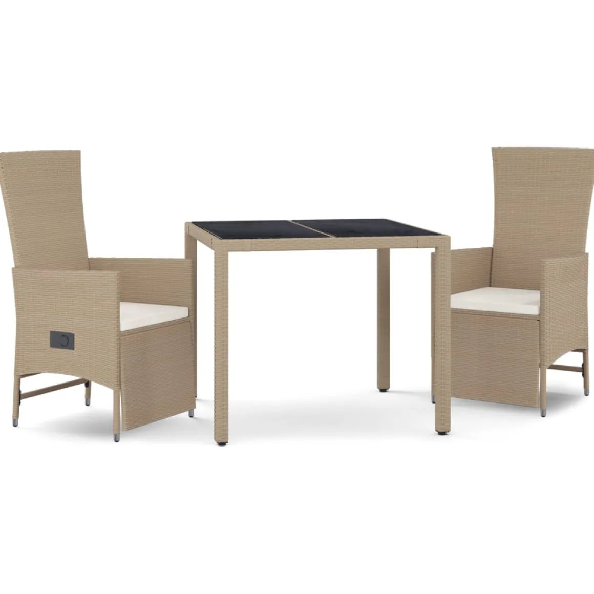 Conjunto de jardín Petunia 2 sillones + mesa beige