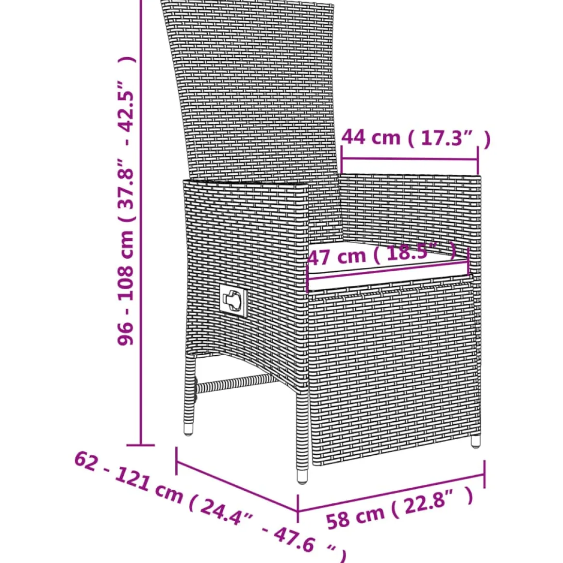 Conjunto de jardín Petunia 2 sillones + mesa beige