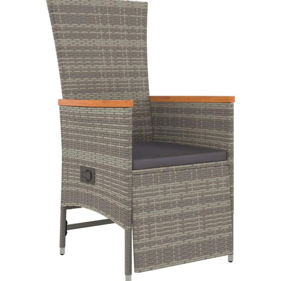 Conjunto de jardín Petunia 2 sillones reclinables + mesa gris