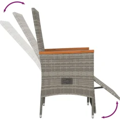 Conjunto de jardín Petunia 2 sillones reclinables + mesa gris