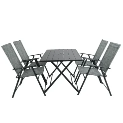 Conjunto de jardín Piazza mesa + 4 sillas gris