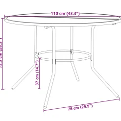 Conjunto de jardín Polea 4 sillas + mesa negro