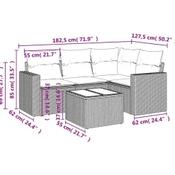 Conjunto de jardín Relax diseño modular 5 piezas