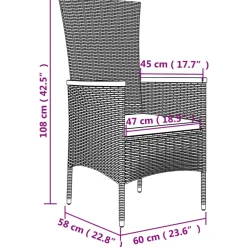 Conjunto de jardín Santa Mónica 2 sillones + 1 mesa gris