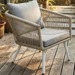 Conjunto de jardín Tirreno sofá + 2 sillas + mesa gris