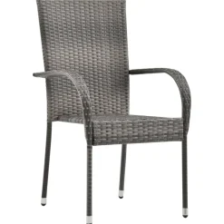 Conjunto de jardín VidaXL 2 sillas+1 mesa tapa vidrio