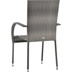 Conjunto de jardín VidaXL 2 sillas+1 mesa tapa vidrio