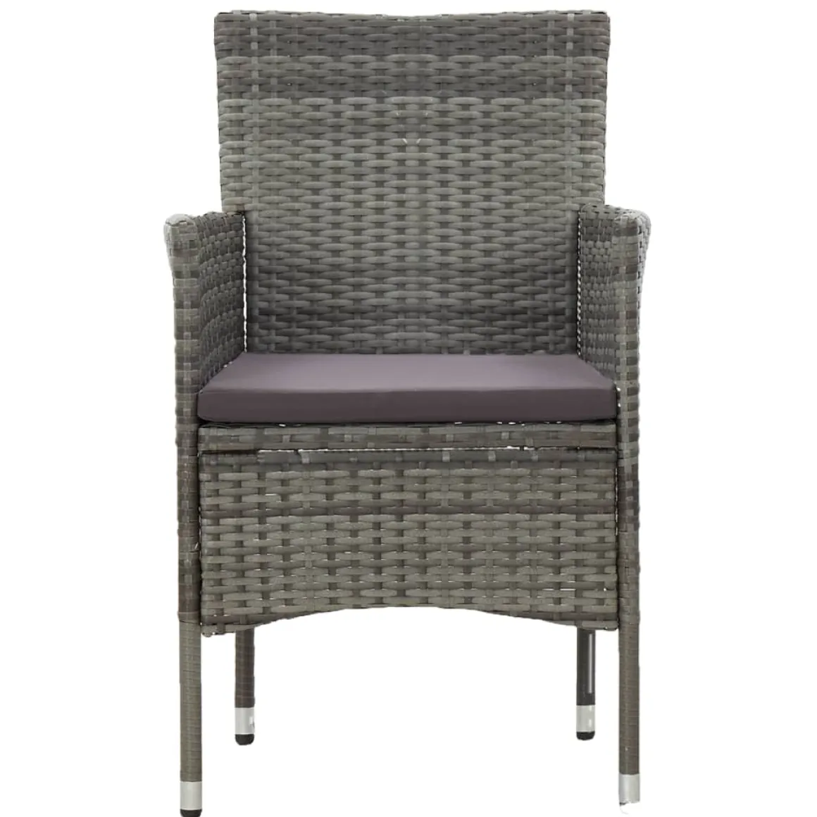 Conjunto de jardín VidaXL 2 sillones+1 mesa tapa vidrio