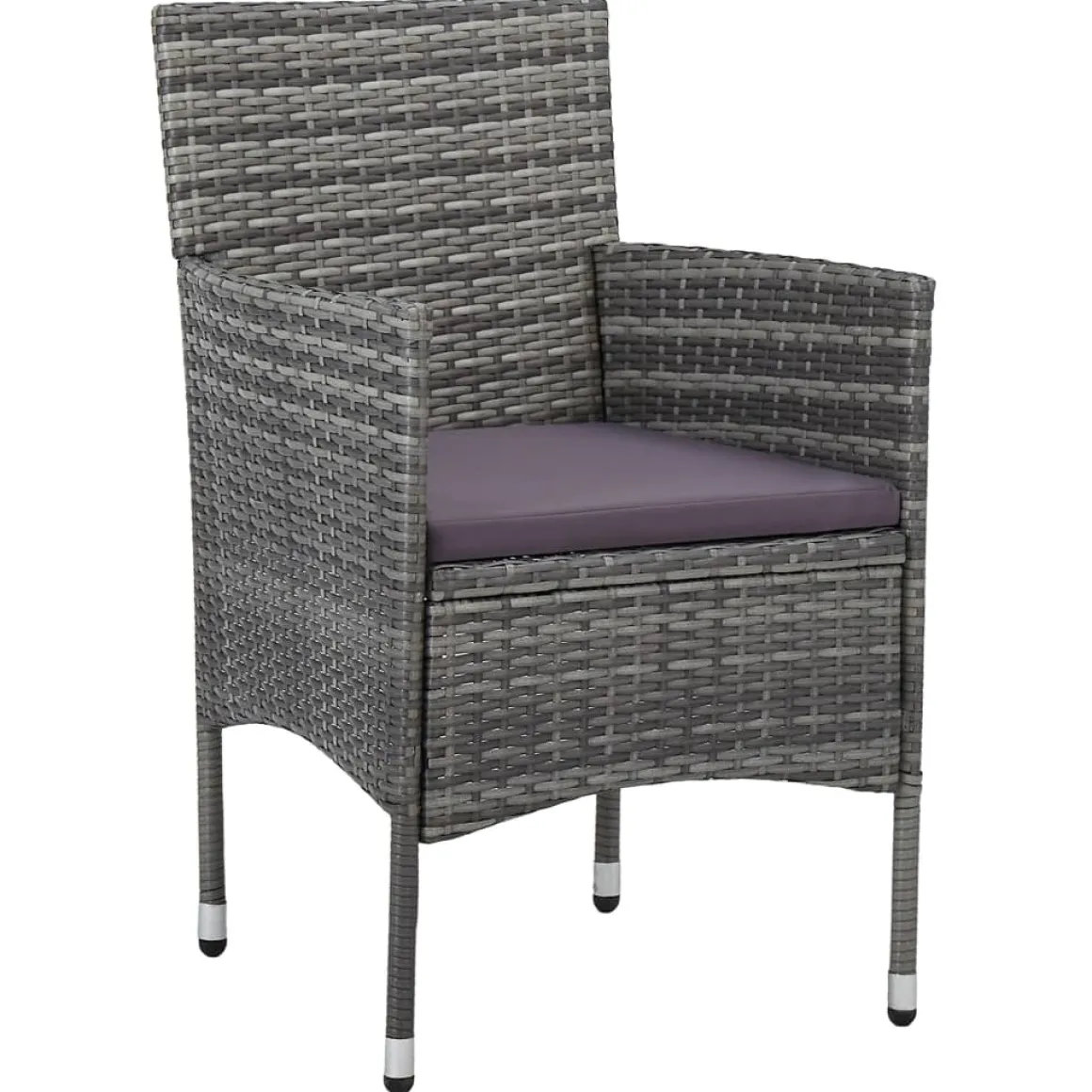 Conjunto de jardín VidaXL 2 sillones+1 mesa tapa vidrio
