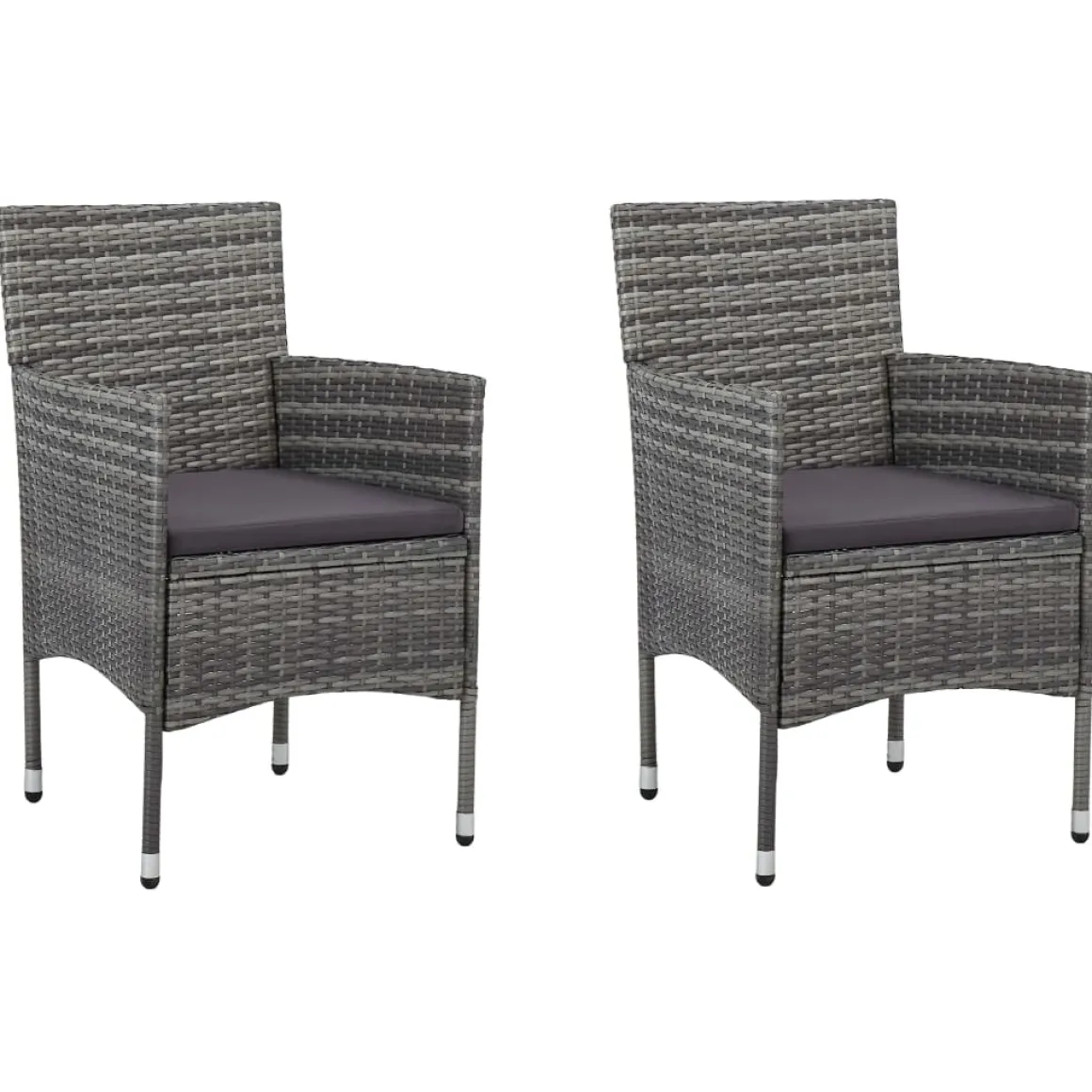 Conjunto de jardín VidaXL 2 sillones+1 mesa tapa vidrio