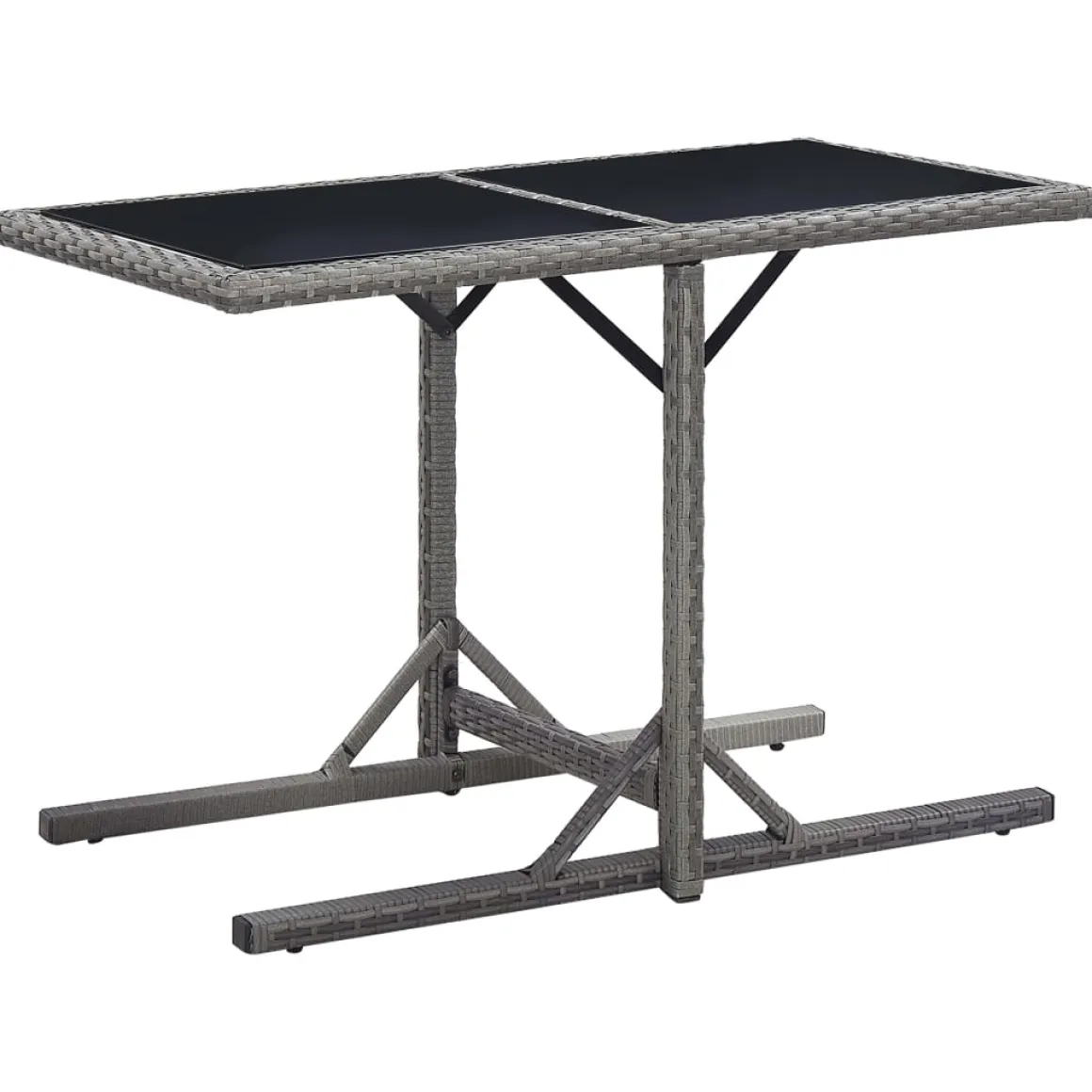 Conjunto de jardín VidaXL 2 sillones+1 mesa tapa vidrio