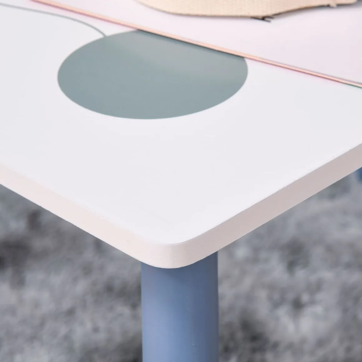 Conjunto de mesa y 2 sillas infantiles Blue Sky Homcom blanco/azul